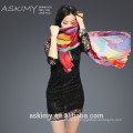 rainbow color 100% cashmere scarf